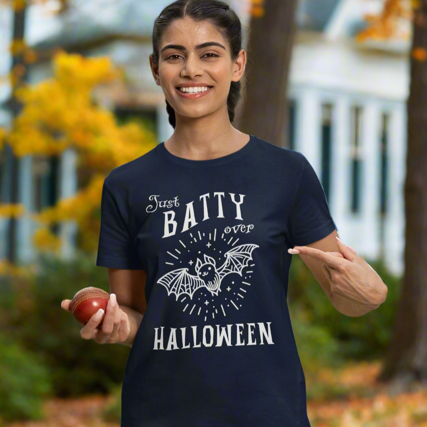 Just Batty Over Halloween Cotton T-shirt