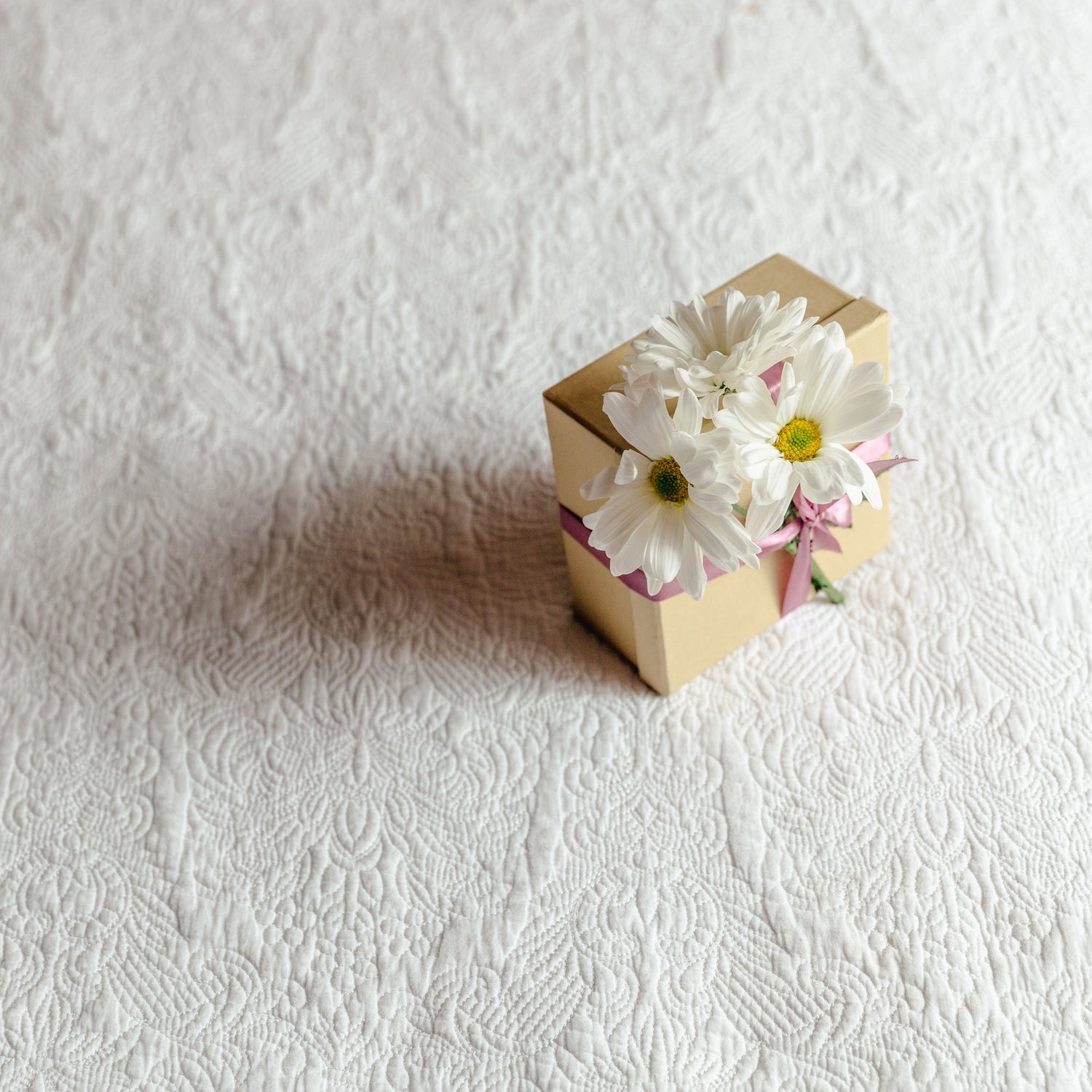 Country Gifts Collection at Gravel Chic Cover Photo Small Gift Box Decorated with Daisies, Photo by Matthew Henry