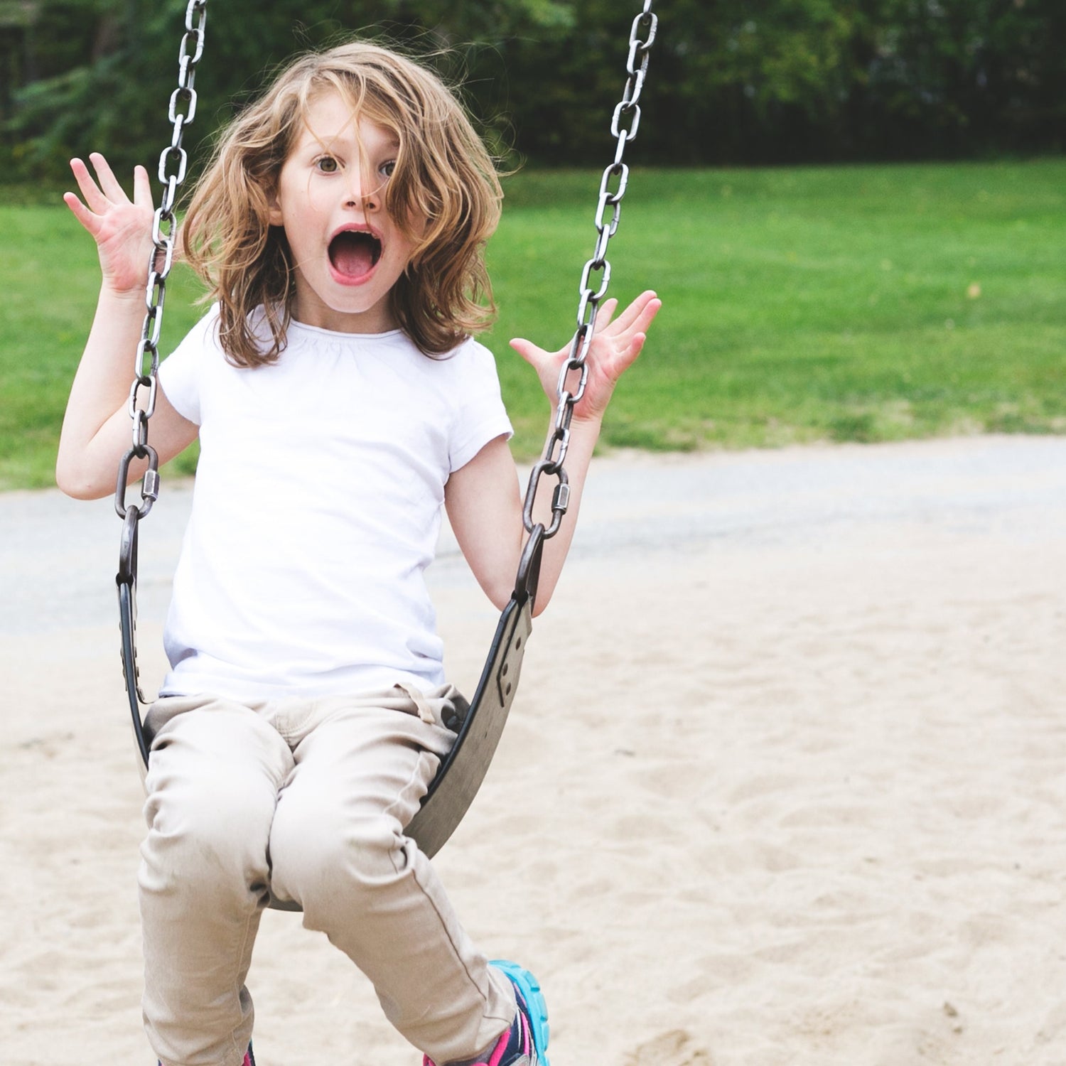 Country Kids Collection at Gravel Chic Happy Little Girl on Swing by Sarah Pflug