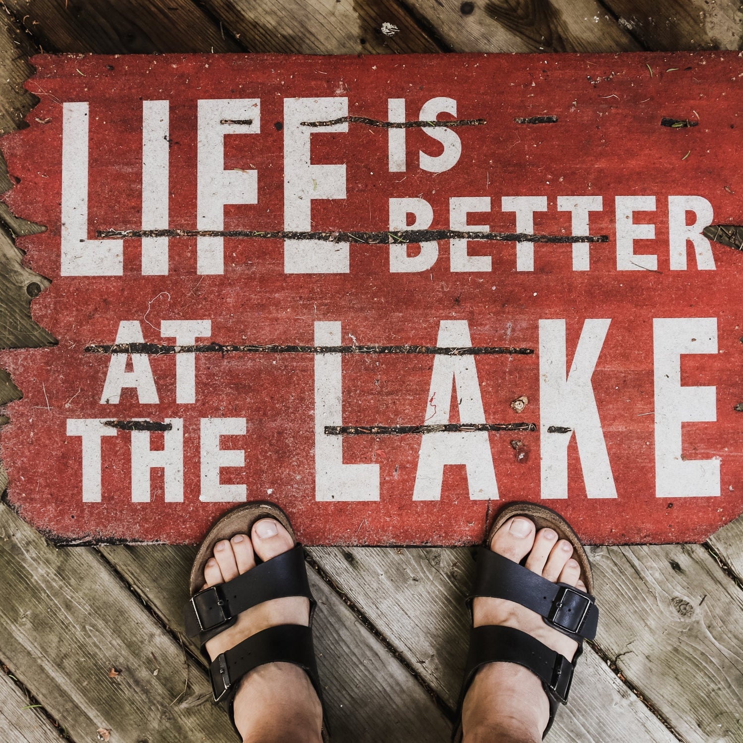 Spring & Summer Collection Cover Photo by Ryan Bruce, Life is Better at the Lake Rug with Sandal Feet