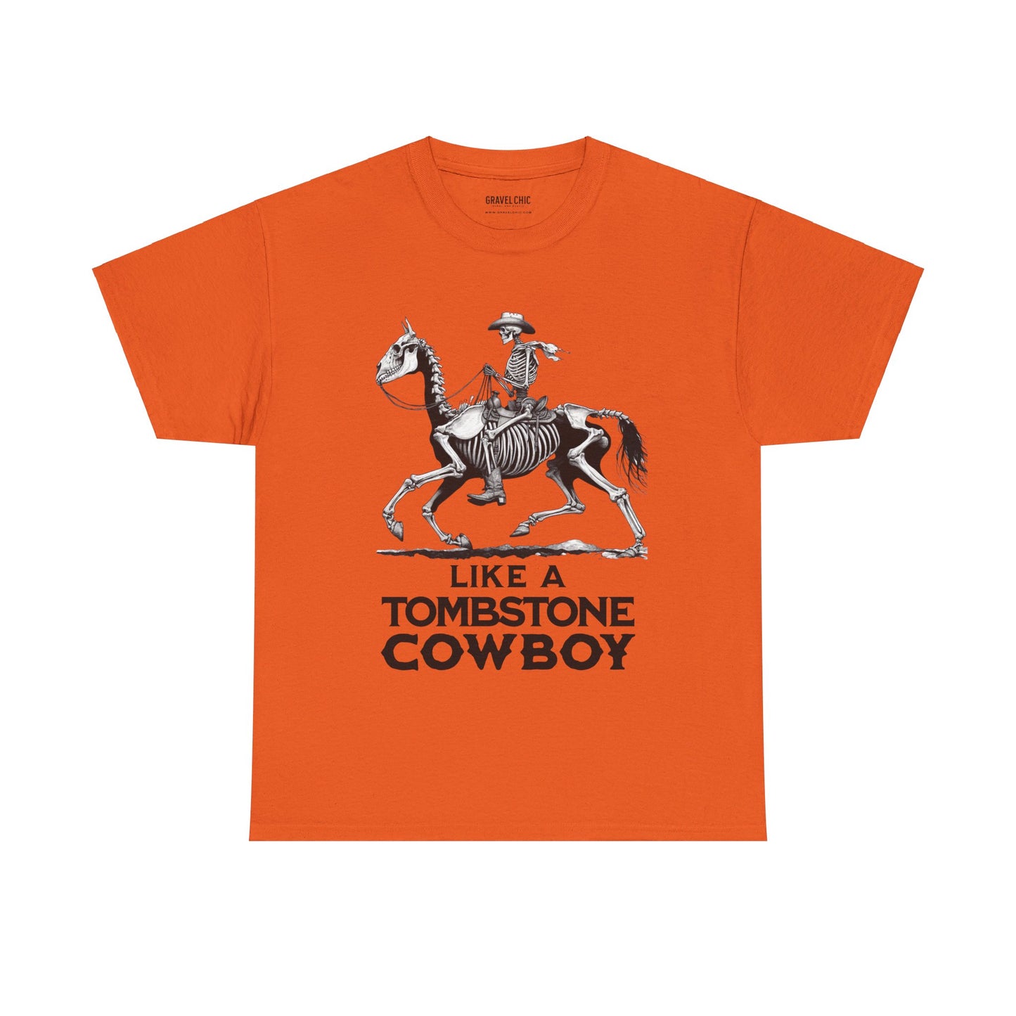 Like a Tombstone Cowboy Skeleton Horse & Rider Halloween Cotton T-shirt