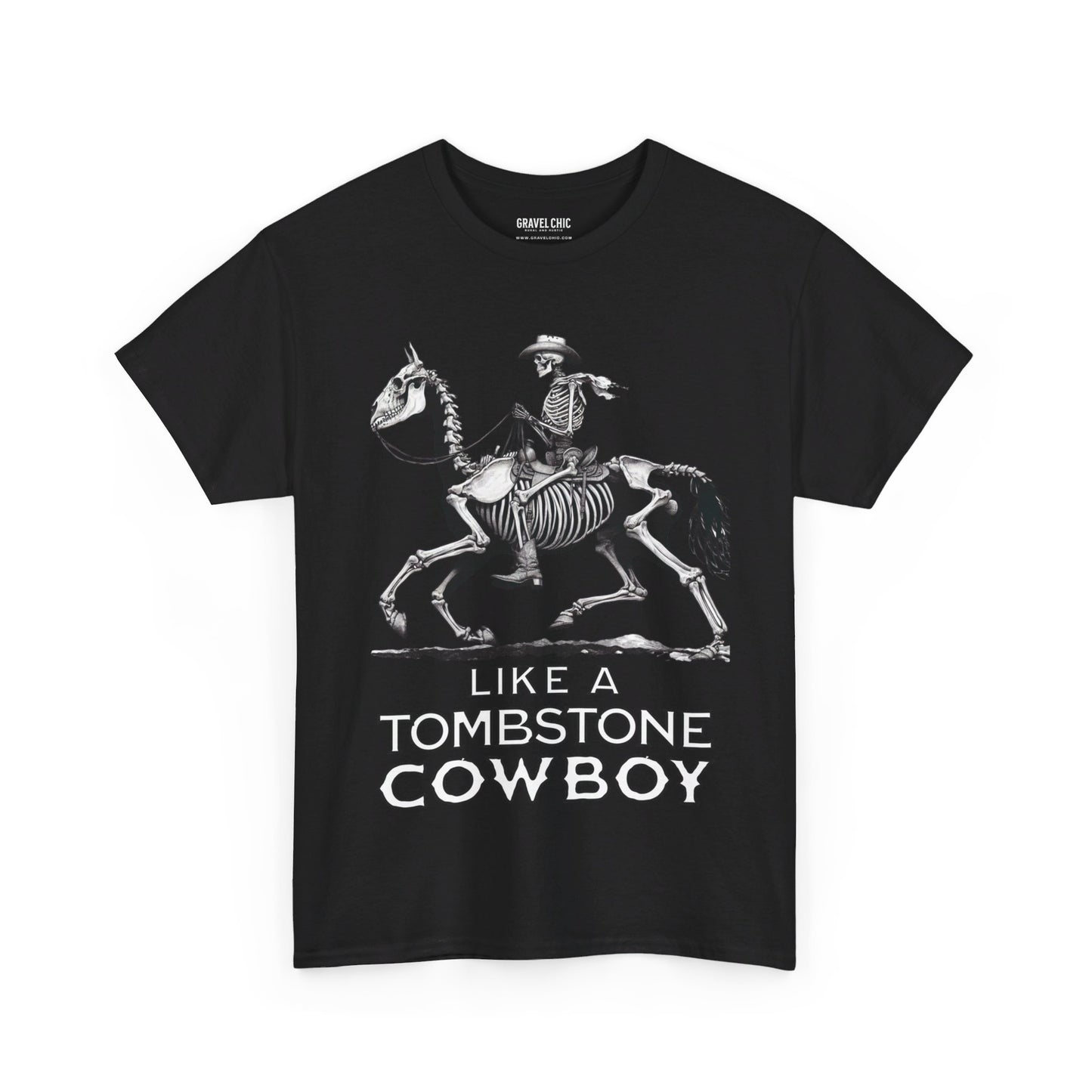 Like a Tombstone Cowboy Skeleton Horse & Rider Halloween Cotton T-shirt