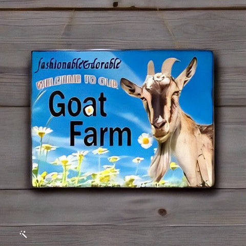 Vintage Farmhouse Metal Tin Sign: 'Welcome to Our Goat Farm' - Charming Country Décor Accent