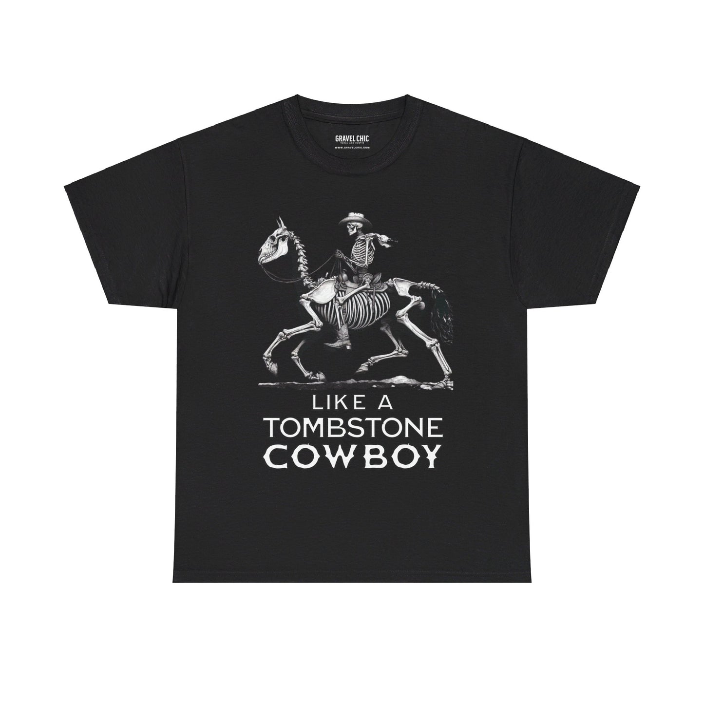 Like a Tombstone Cowboy Skeleton Horse & Rider Halloween Cotton T-shirt