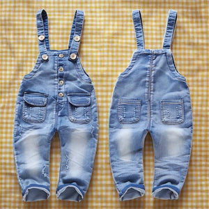 Baby Denim Overalls Front and Back
