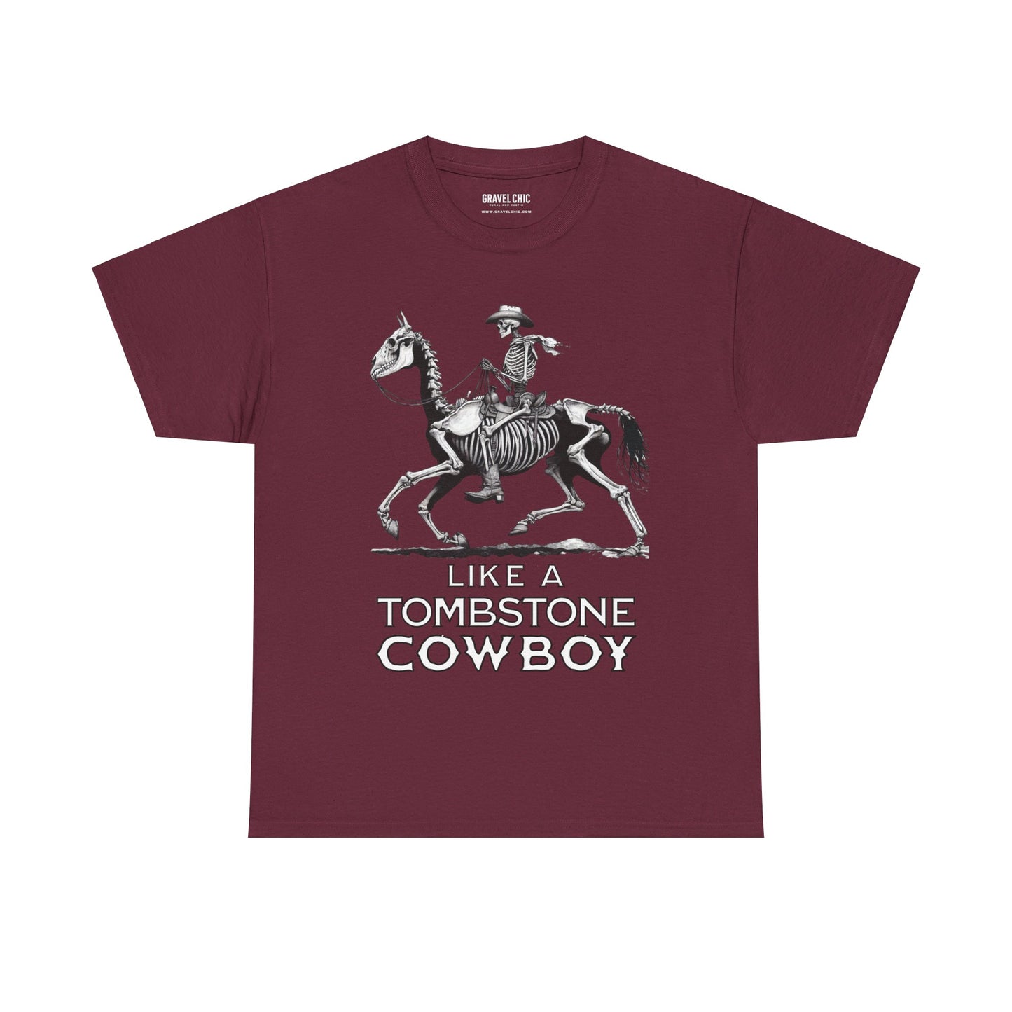 Like a Tombstone Cowboy Skeleton Horse & Rider Halloween Cotton T-shirt