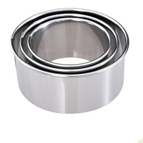 Round Stainless Steel Biscuit Cutter Three-Piece Set