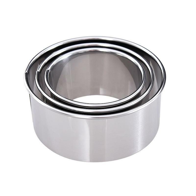 Round Stainless Steel Biscuit Cutter Three-Piece Set