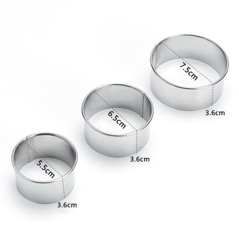 Round Stainless Steel Biscuit Cutter Three-Piece Set