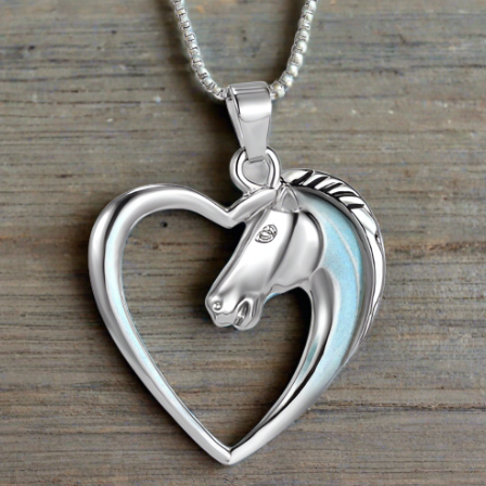 Horse-head Heart Pendant Necklace