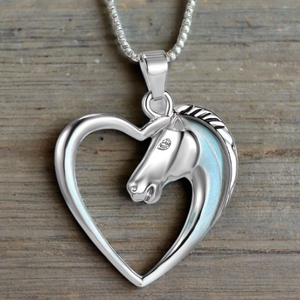 Horse-head Heart Pendant Necklace
