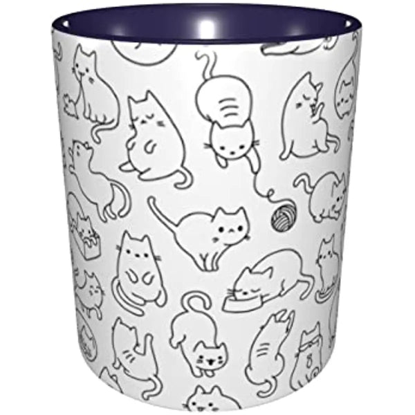 Multiple cats line drawing mug