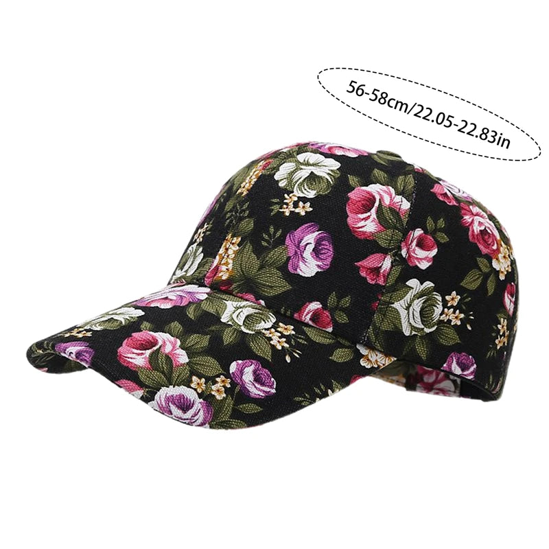 Mamaw's Roses Floral Print on Rose Red Women's Baseball Cap