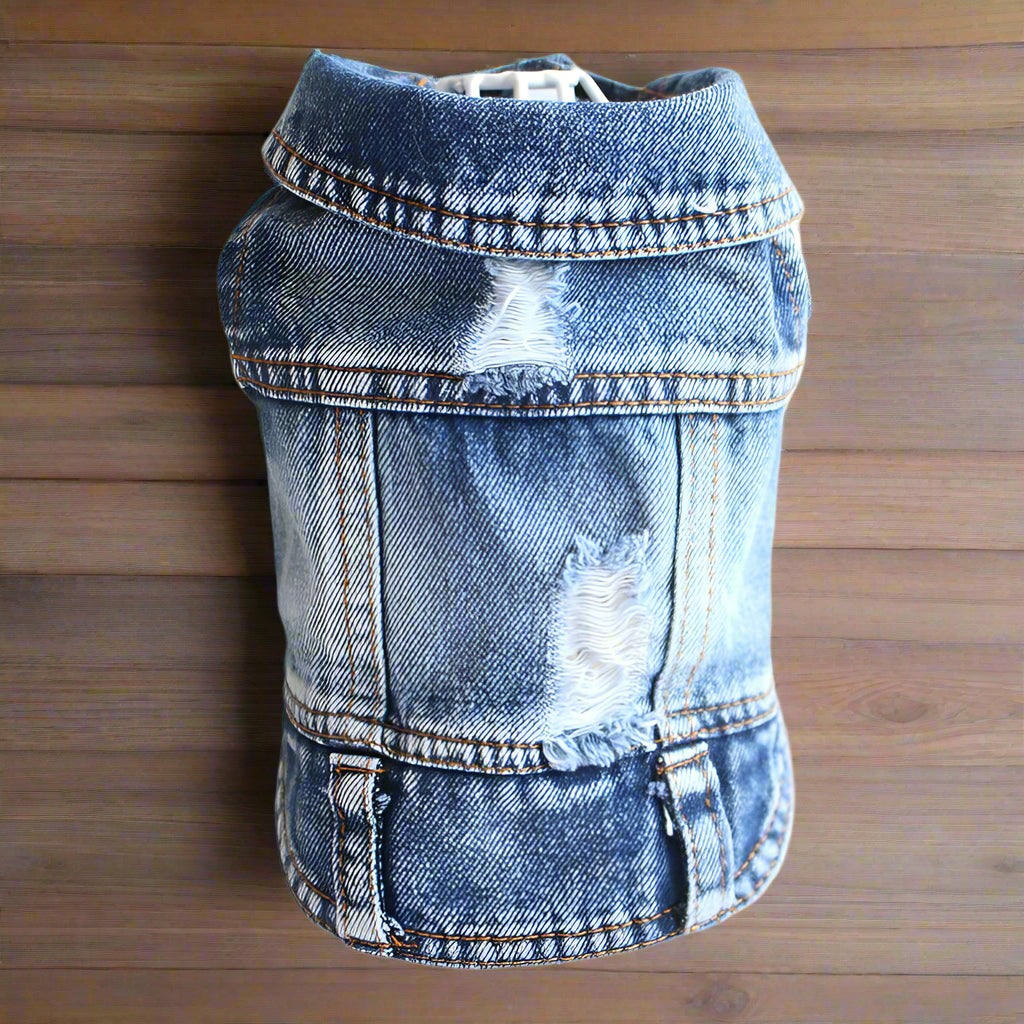 Distressed Denim Doggie Vest