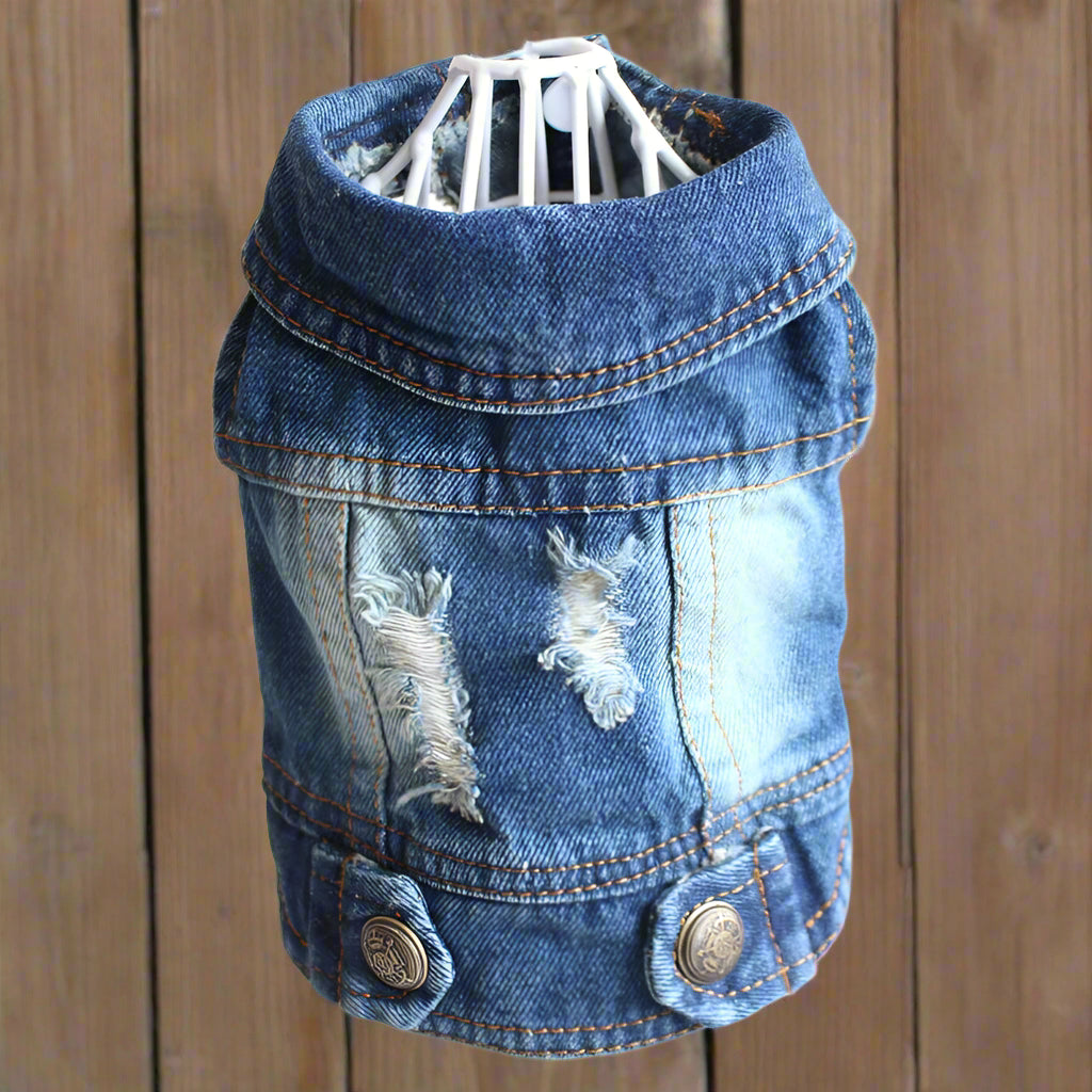 Distressed Denim Doggie Vest