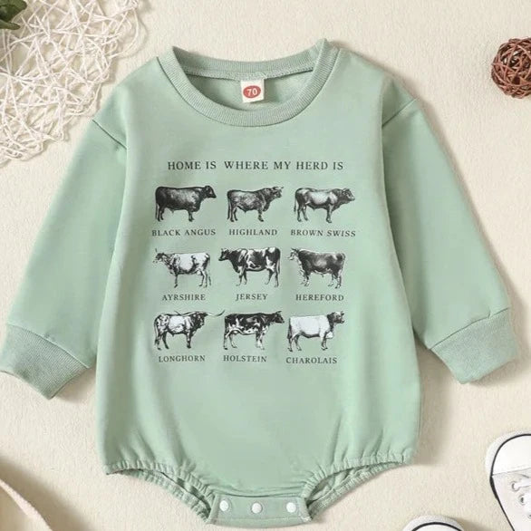 Country Cowpoke Farm-themed Sweatshirt Bodysuit Infant, Toddler
