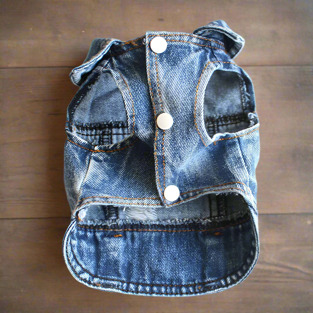 Distressed Denim Doggie Vest