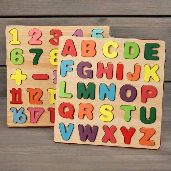 ABC Puzzle Shape Sorter Wooden Jigsaw Alphabet Number Puzzle  Learning Toy
