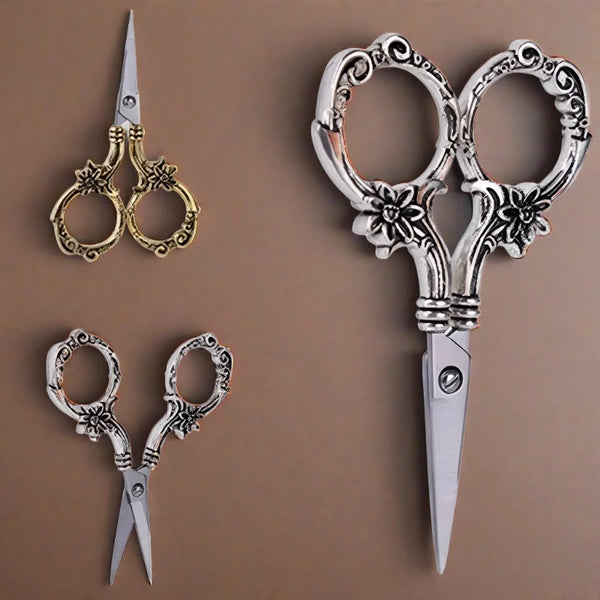 Country Vintage-style Stainless Steel Embellished Sewing, Embroidery Scissors