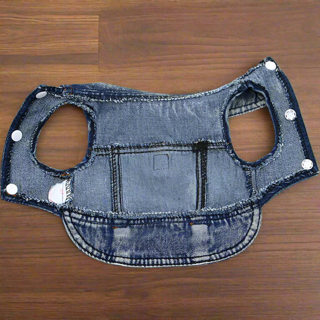 Distressed Denim Doggie Vest