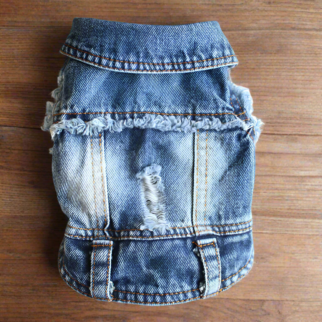 Distressed Denim Doggie Vest