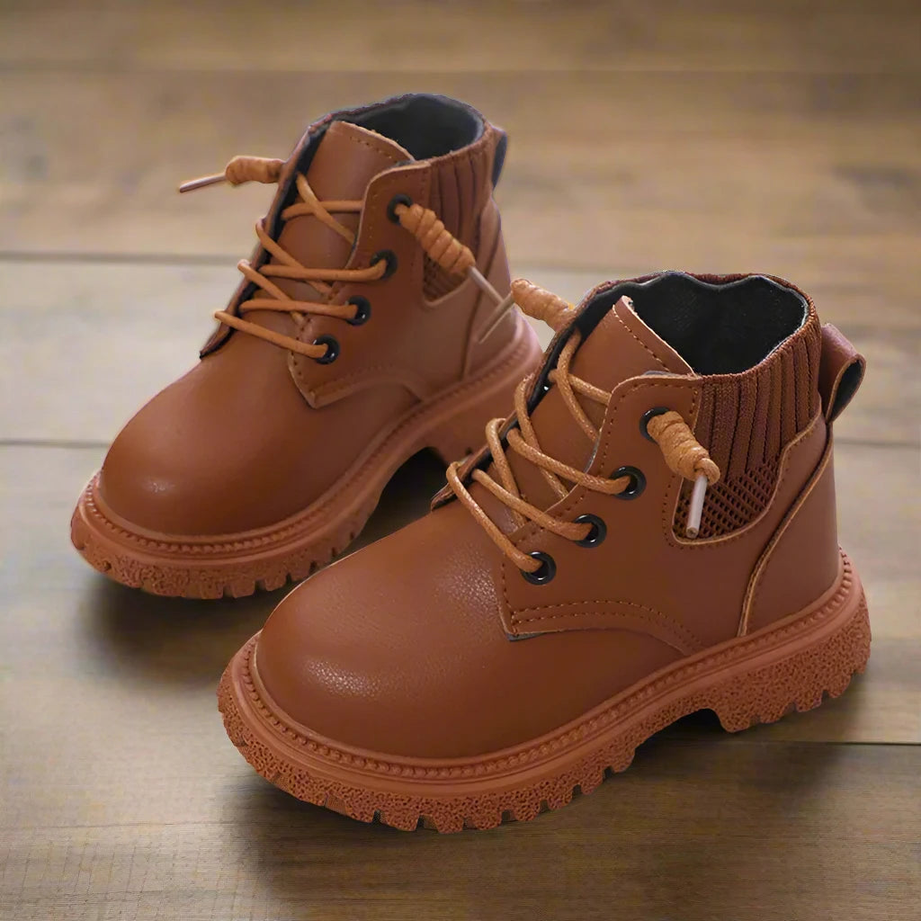 Leather Lace-up Ankle Boots for Babies and Toddlers