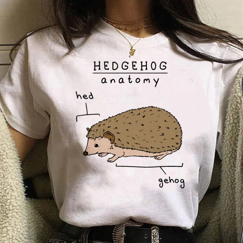 Humorous Hed.gehog Anatomy Cartoon Hedgehog T-shirt
