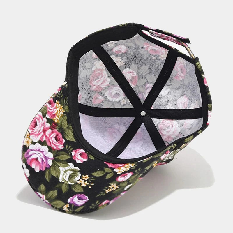 Mamaw's Roses Floral Print on Rose Red Women's Baseball Cap