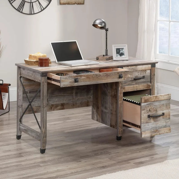 Rustic Desk, Soft White Distressed Wood Finish or Dark Wood Finish