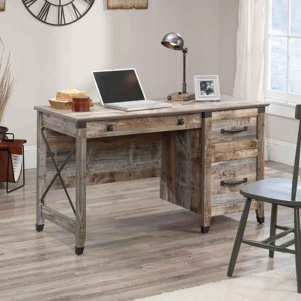 Rustic Desk, Soft White Distressed Wood Finish or Dark Wood Finish