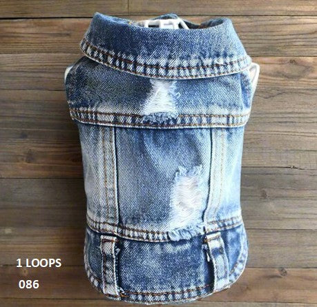 Distressed Denim Doggie Vest