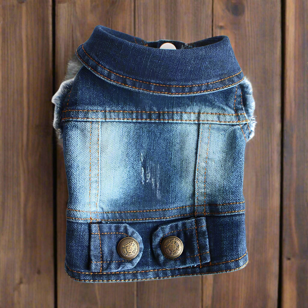 Distressed Denim Doggie Vest