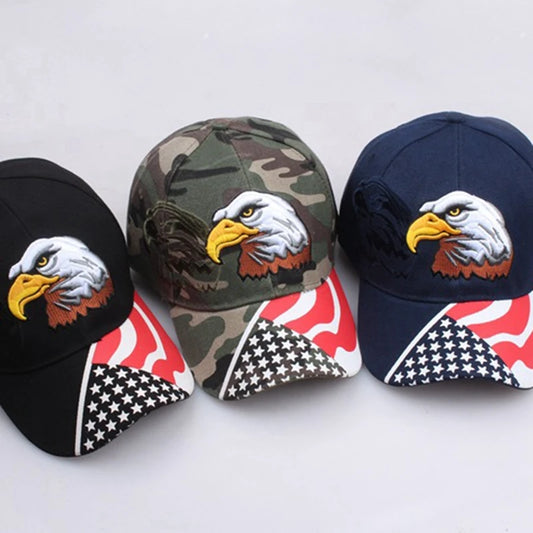 Patriotic Eagle Head Embroidery Patch US Flag Baseball Cap