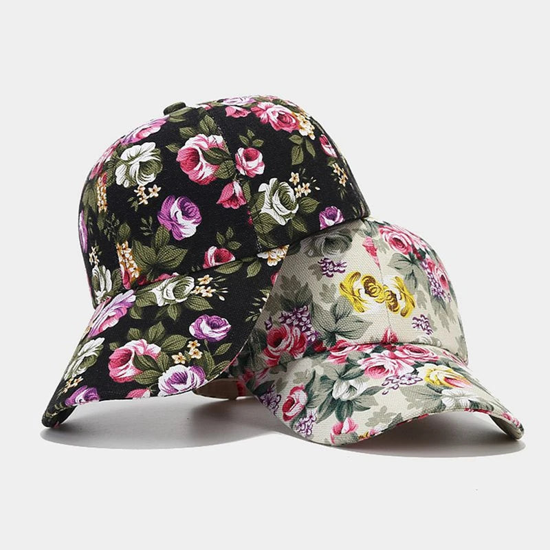 Mamaw's Roses Floral Print on White Women's Baseball Cap