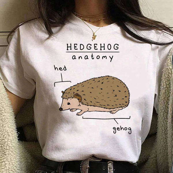 Humorous Hed.gehog Anatomy Cartoon T-shirt