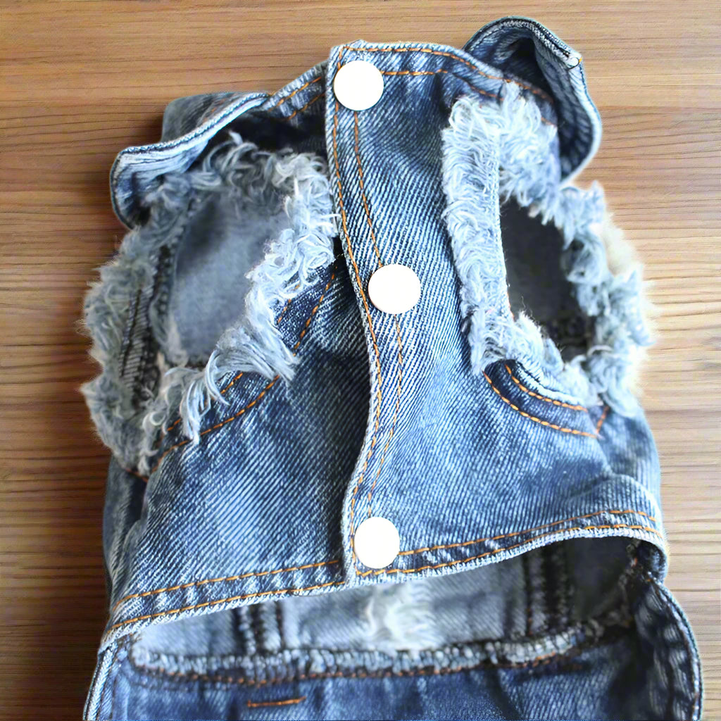 Distressed Denim Doggie Vest