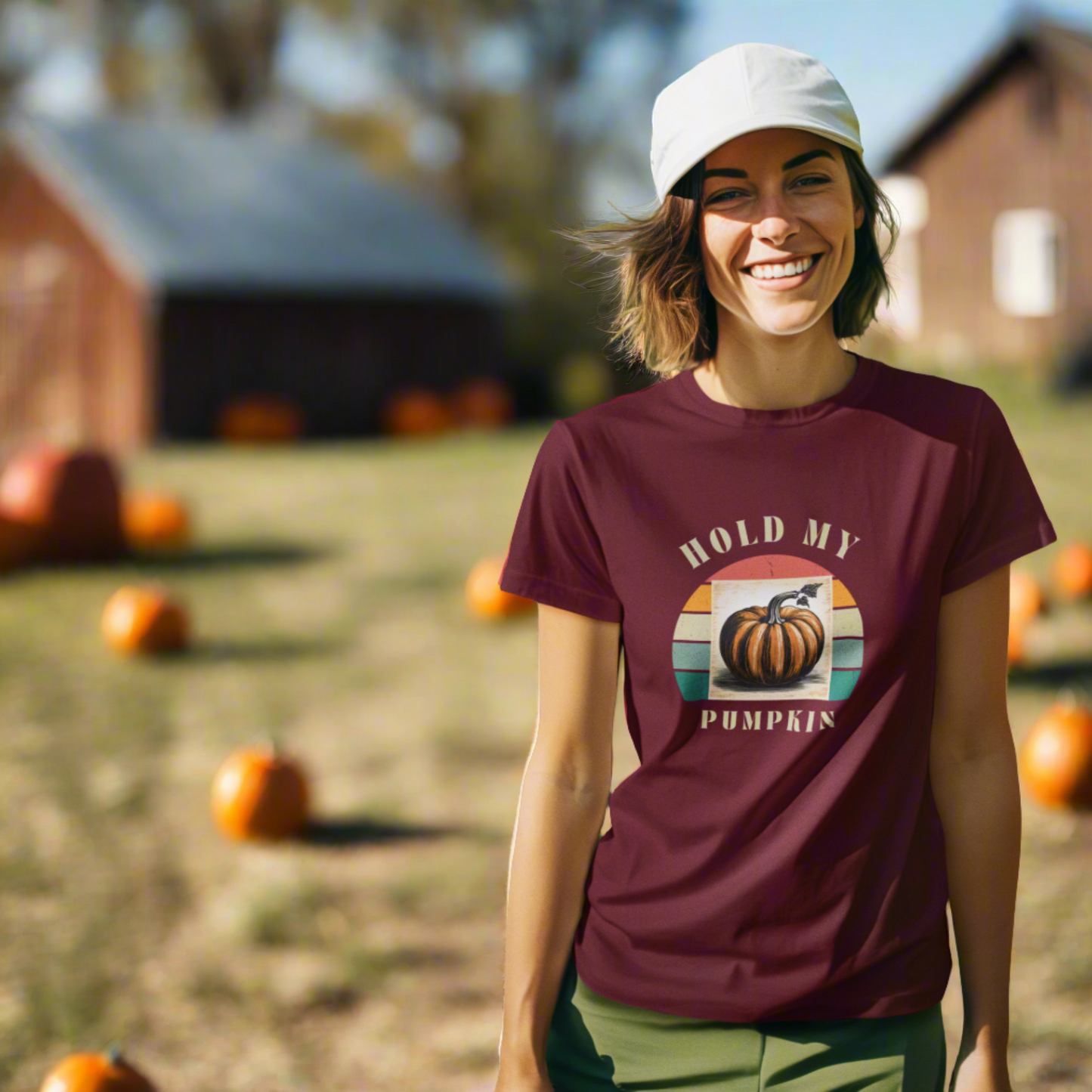 Hold My Pumpkin-Comfortable Cotton T-shirt