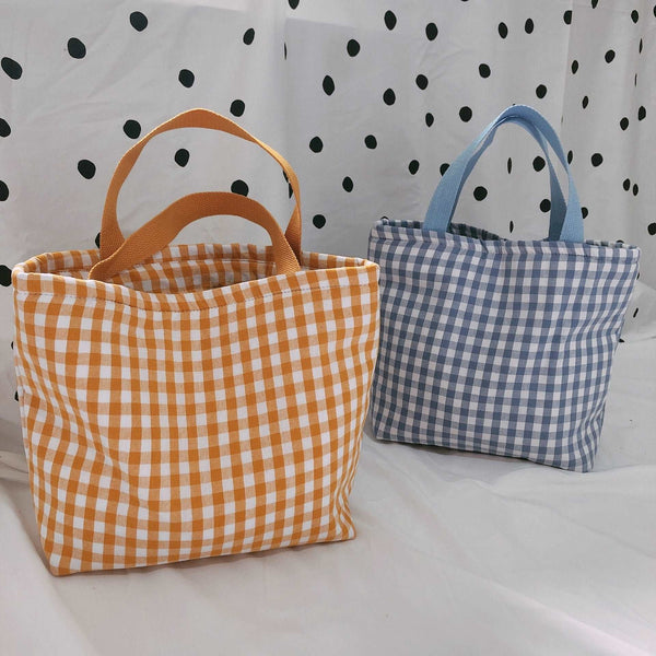 Gingham Check Plaid Insulated Lunch Bag