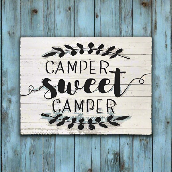 Camper Sweet Camper Canvas Wall Art-Rustic RV Décor