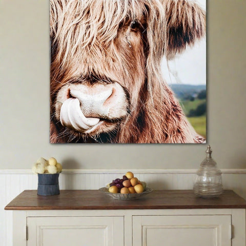 Highland Cow Canvas Poster, Unframed
