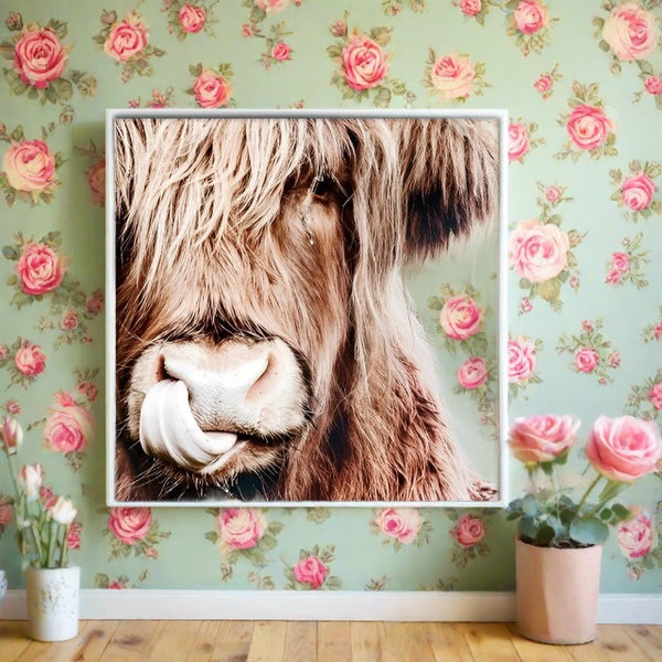 Highland Cow Canvas Poster, Unframed