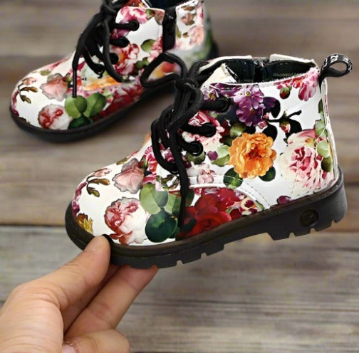 Baby or Toddler Floral Martin Boots, NB to 3 yrs.-So Country Cute!