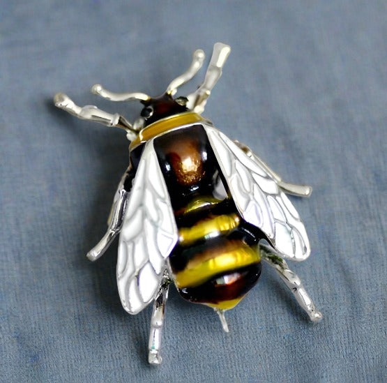 shiny enamel bee pin lapel brooch